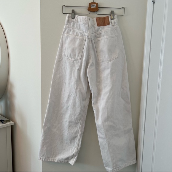 Zara white high-rise wide leg cropped jeans size US 2 never worn - Picture 3 of 7